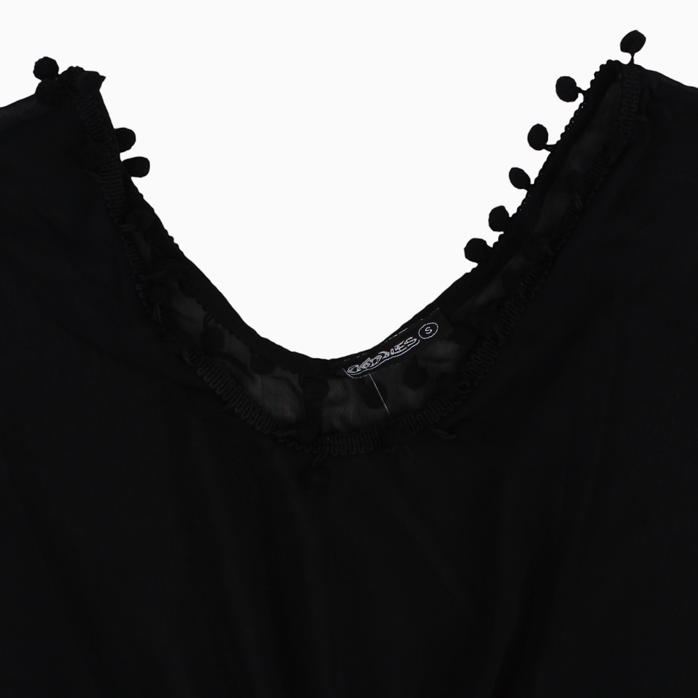 Girls Chiffon Swimwear Cover-Up – Black