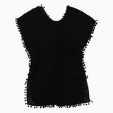 Girls Chiffon Swimwear Cover-Up – Black