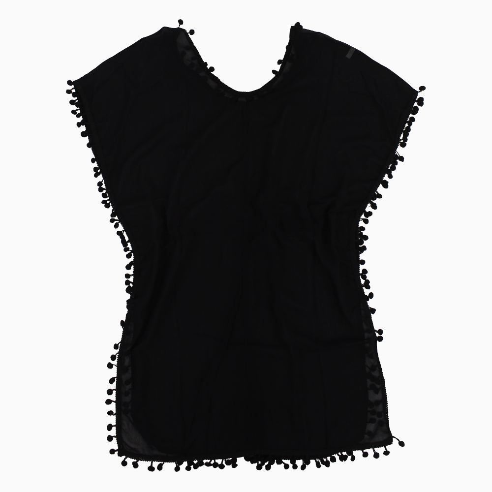 Girls Chiffon Swimwear Cover-Up – Black