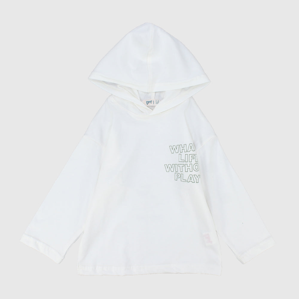 "What's Life Without Play" Long-Sleeved Hooded T-Shirt