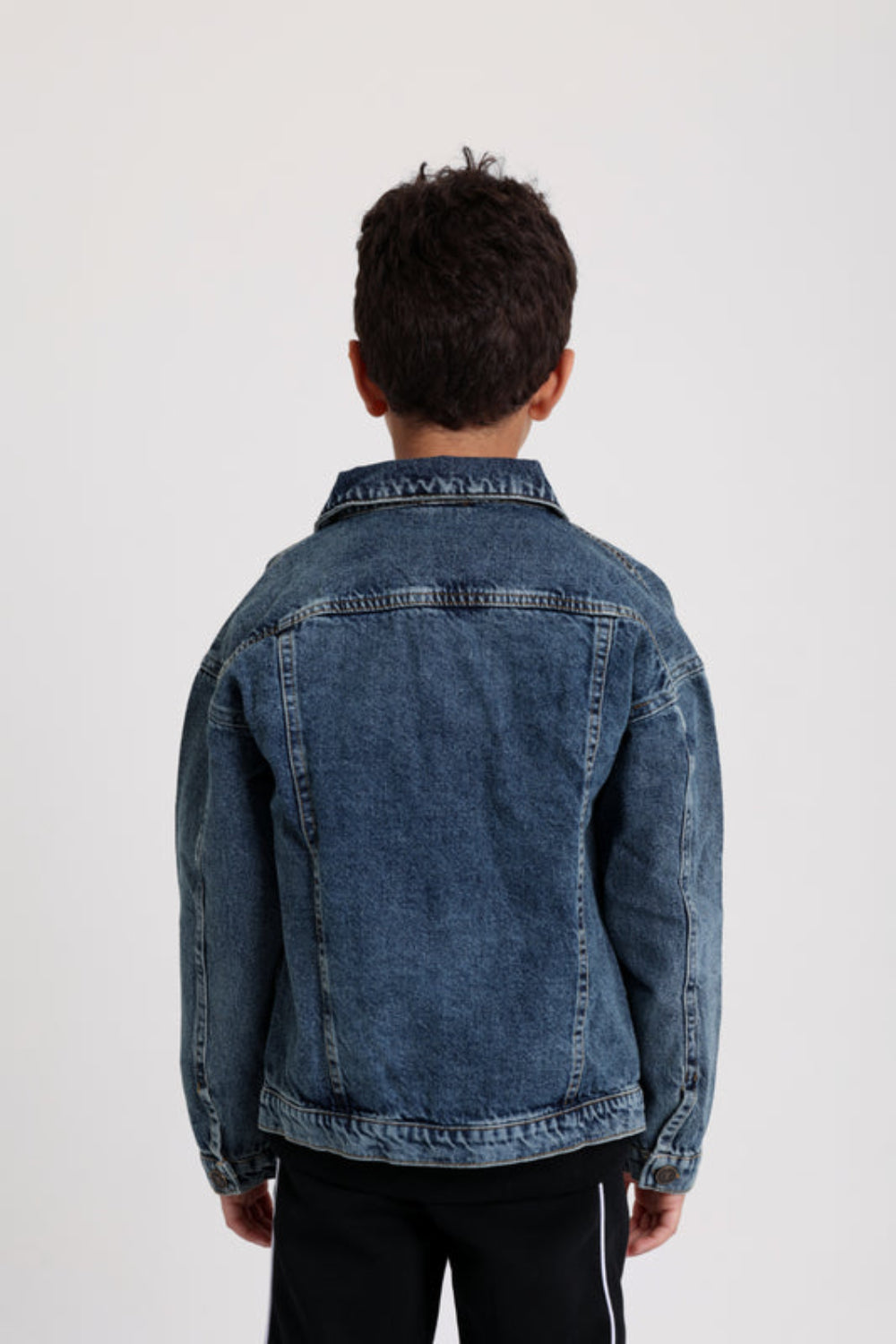 Unisex Long Sleeved Denim Jacket - Navy