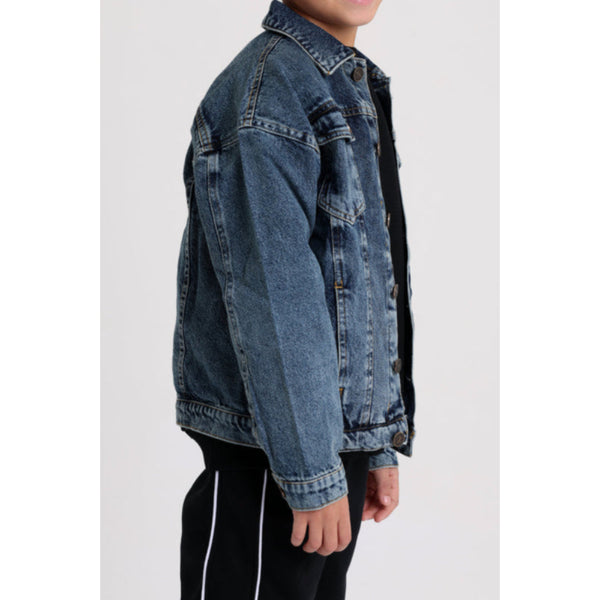 Unisex Long Sleeved Denim Jacket - Navy