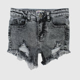 Black Ripped Jean Shorts