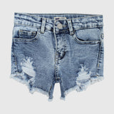 Blue Ripped Jean Shorts