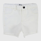Unisex White Gabardine Shorts