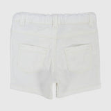 Unisex White Gabardine Shorts