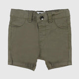 Olive Gabardine Shorts