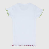 "Happy Sun" White Ribbed Short-Sleeved T-Shirt