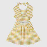 Yellow Checkered Sleeveless Dress