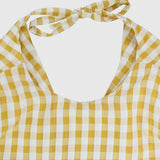 Yellow Checkered Sleeveless Dress