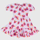 Flowery Short-Sleeved Dress