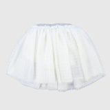 White Dotted Ruffled Skirt