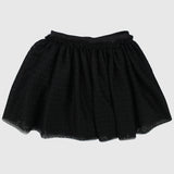 Black Dotted Ruffled Skirt