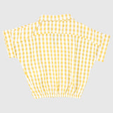 Yellow Checkered Short-Sleeved Shirt