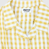 Yellow Checkered Short-Sleeved Shirt