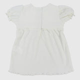 White Ruffled Short-Sleeved Dress