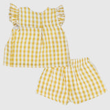 Yellow Checkered 2-Piece Outfit Set