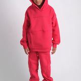 Unisex "Small People" Red Long-Sleeved Hoodie