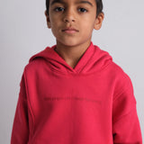 Unisex "Small People" Red Long-Sleeved Hoodie