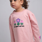 Pink Happy Garden Long-Sleeved T-Shirt