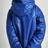 Unisex Blue Fur Lined Raincoat