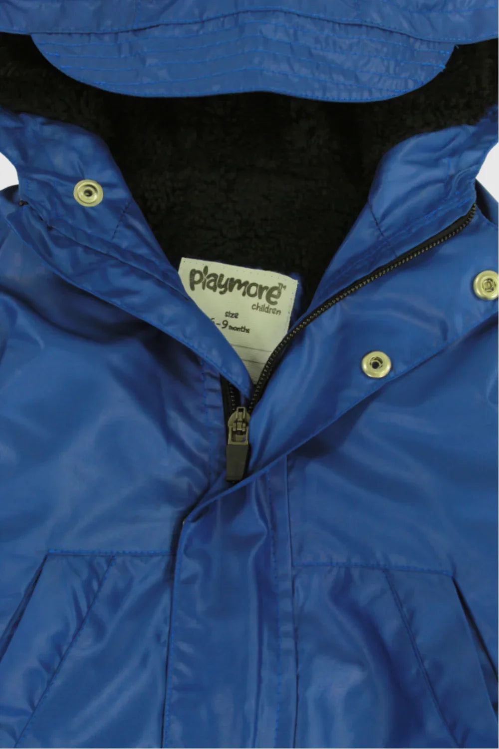Unisex Blue Fur Lined Raincoat