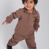 Unisex "Cool Kid" Brown 2-Piece Outfit Set