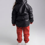 Unisex Black Fur Lined Raincoat