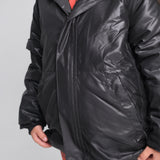 Unisex Black Fur Lined Raincoat