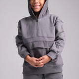 Unisex Grey Long-Sleeved Hoodie