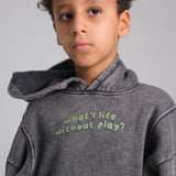 Unisex Grey Long-Sleeved Youth Hoodie