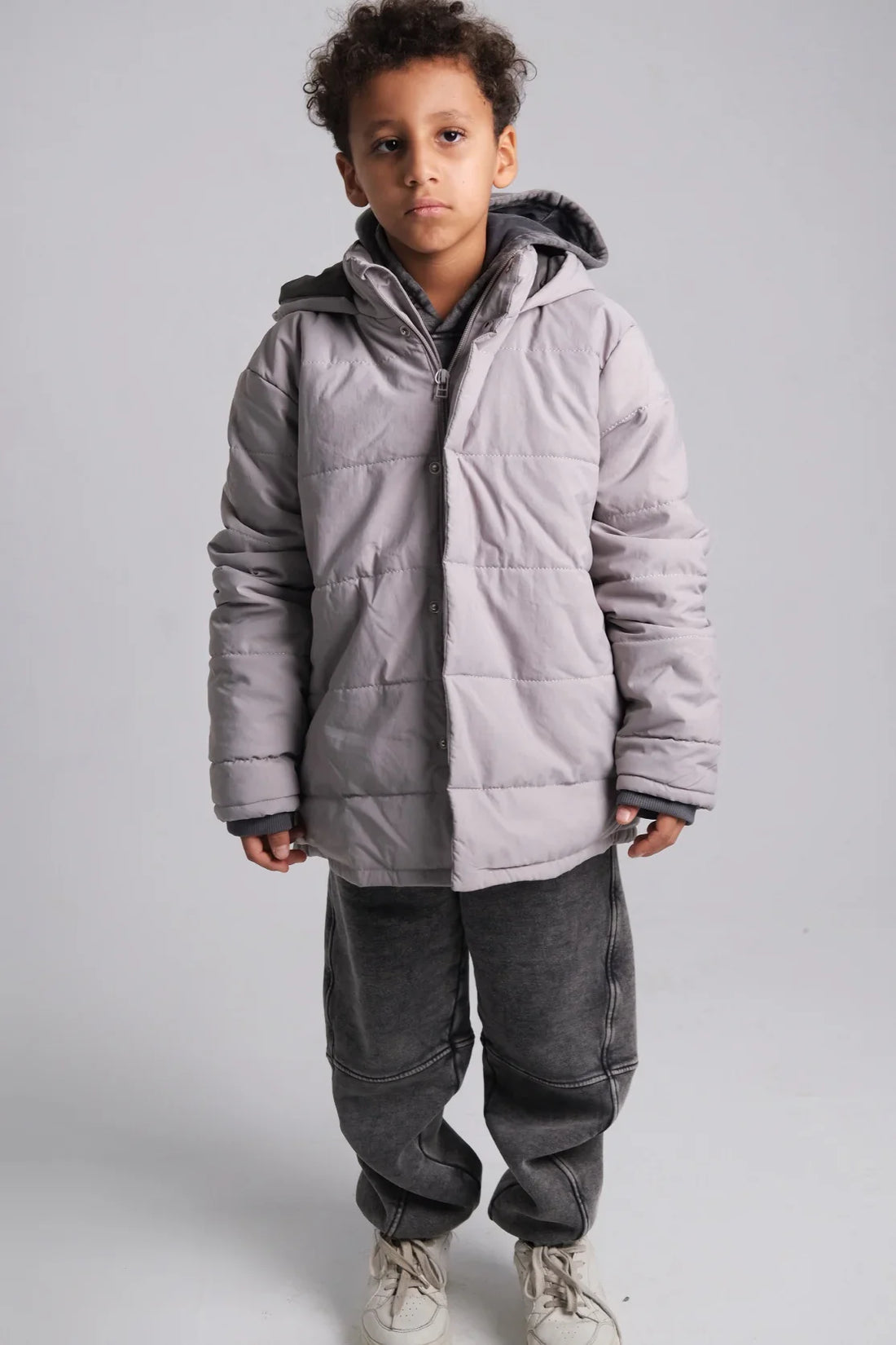 Unisex Grey Puffer Jacket - Clothing - Playmore