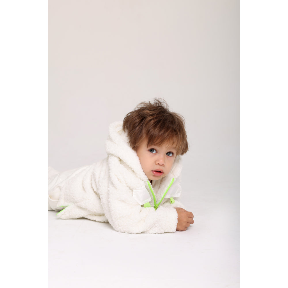 Unisex Baby Fleeced Teddy Jacket – Off-White