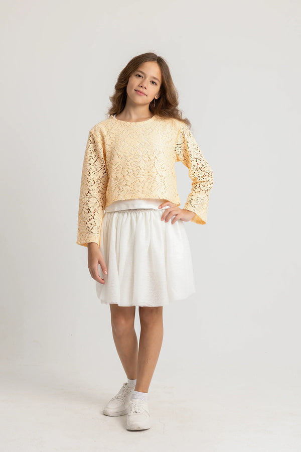 Off-White Tulle Skirt - Clothing - Playmore