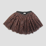 Printed Ruffled Tulle Skirt