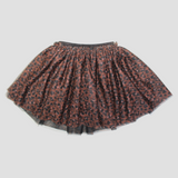 Printed Ruffled Tulle Skirt