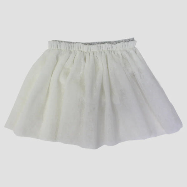 Off-White Ruffled Tulle Skirt