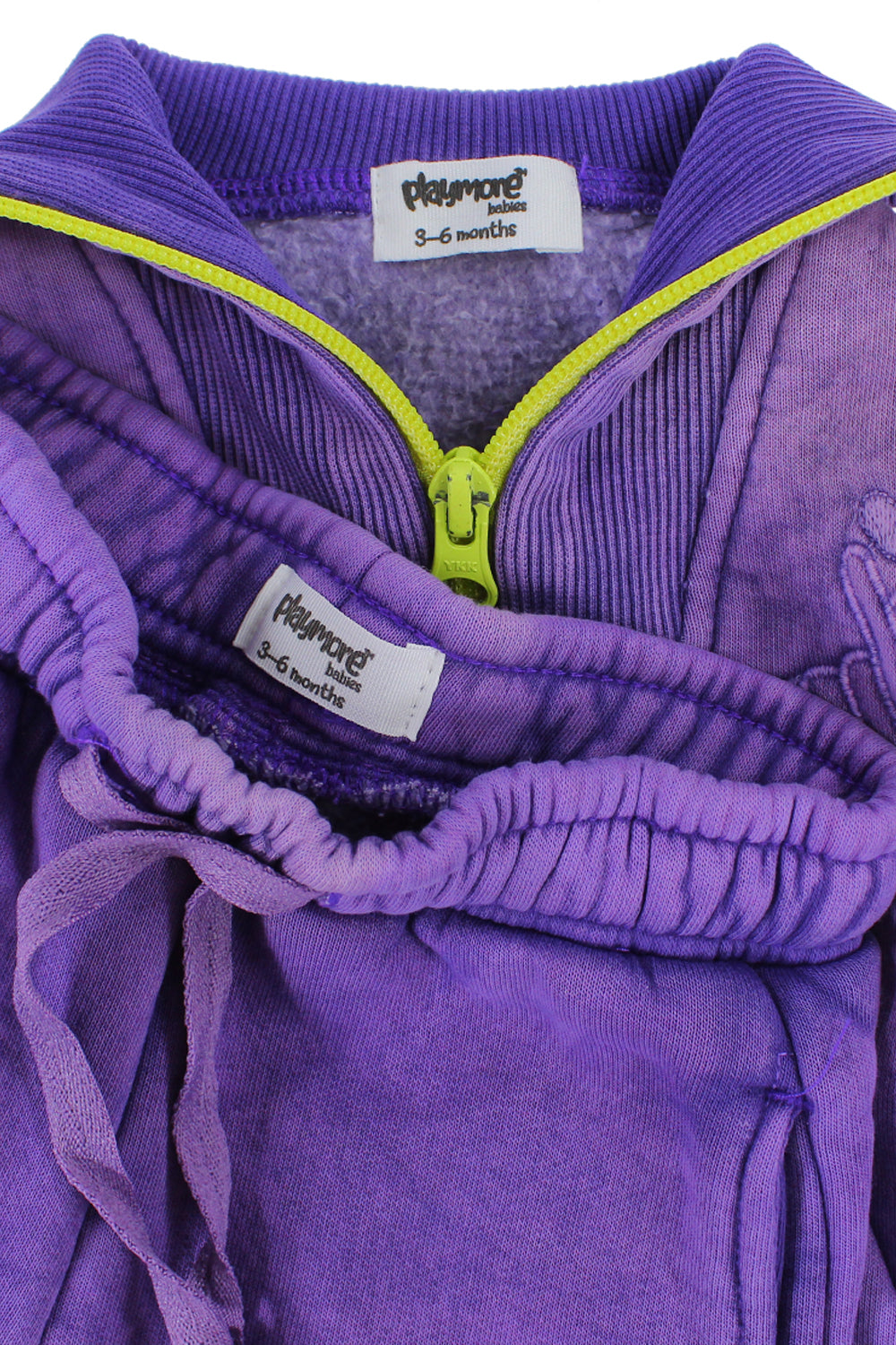 Unisex Baby Cotton 2-Piece Quarter Zip Outfit Set – Purple