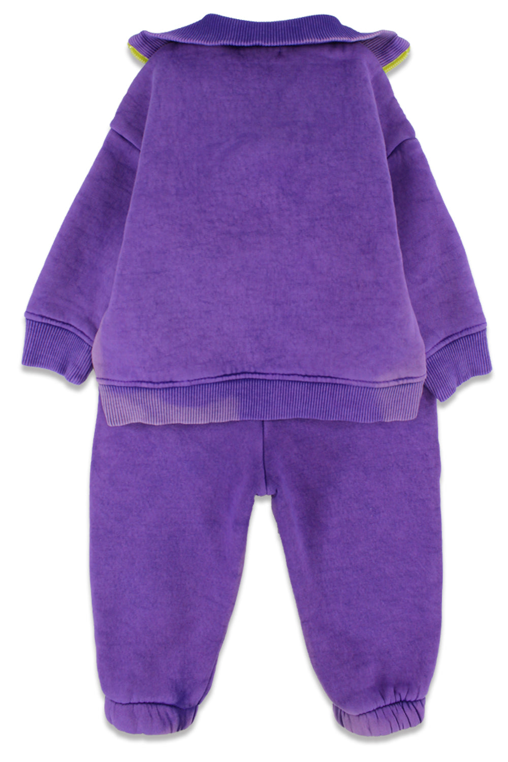 Unisex Baby Cotton 2-Piece Quarter Zip Outfit Set – Purple