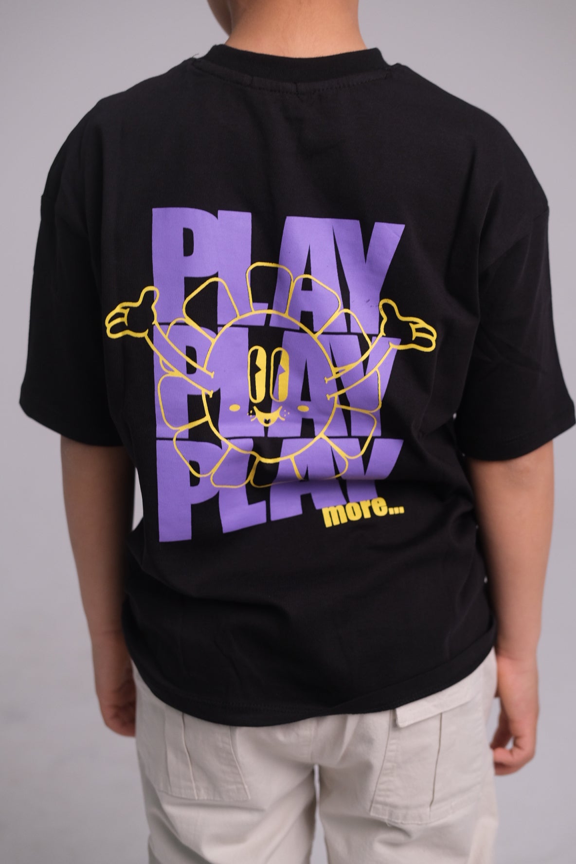 Unisex "PLAY PLAY PLAY MORE" Short-Sleeved T-Shirt – Black