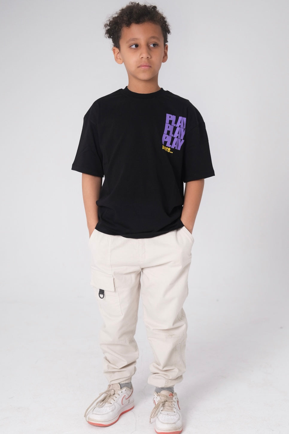 Unisex "PLAY PLAY PLAY MORE" Short-Sleeved T-Shirt – Black