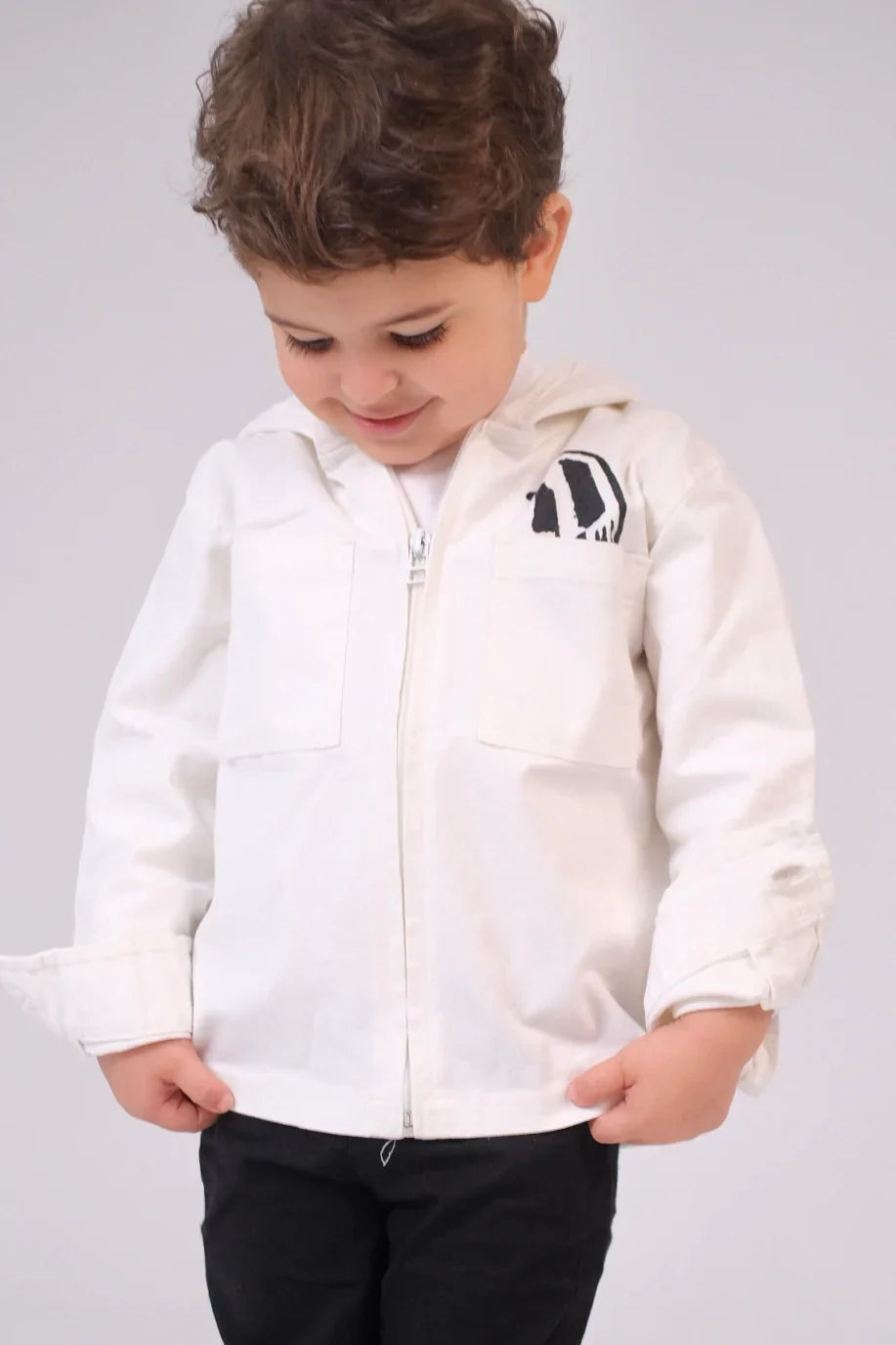 Unisex Baby Gabardine Jacket – Offwhite - Clothing - Playmore