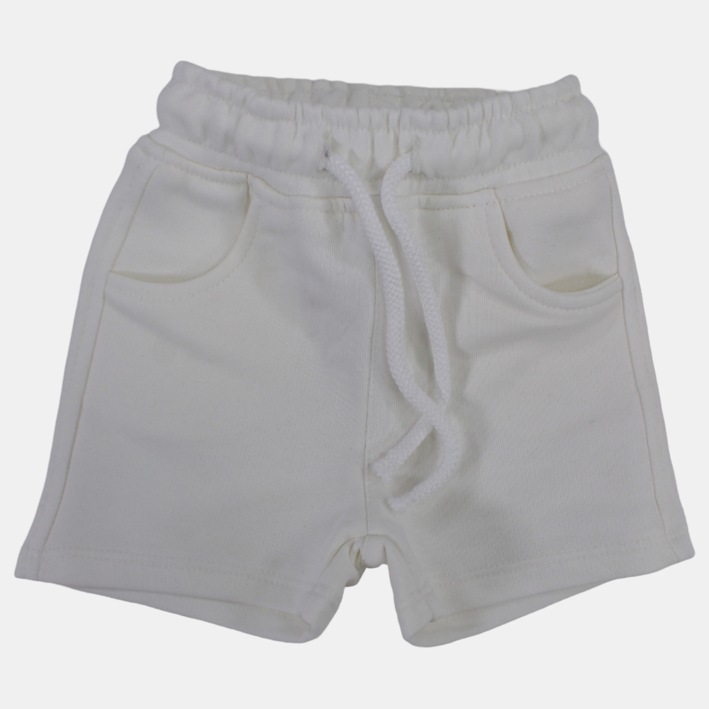 Unisex Baby Cotton Shorts – Offwhite