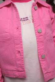 Girls Gabardine Shirt – Fuchsia