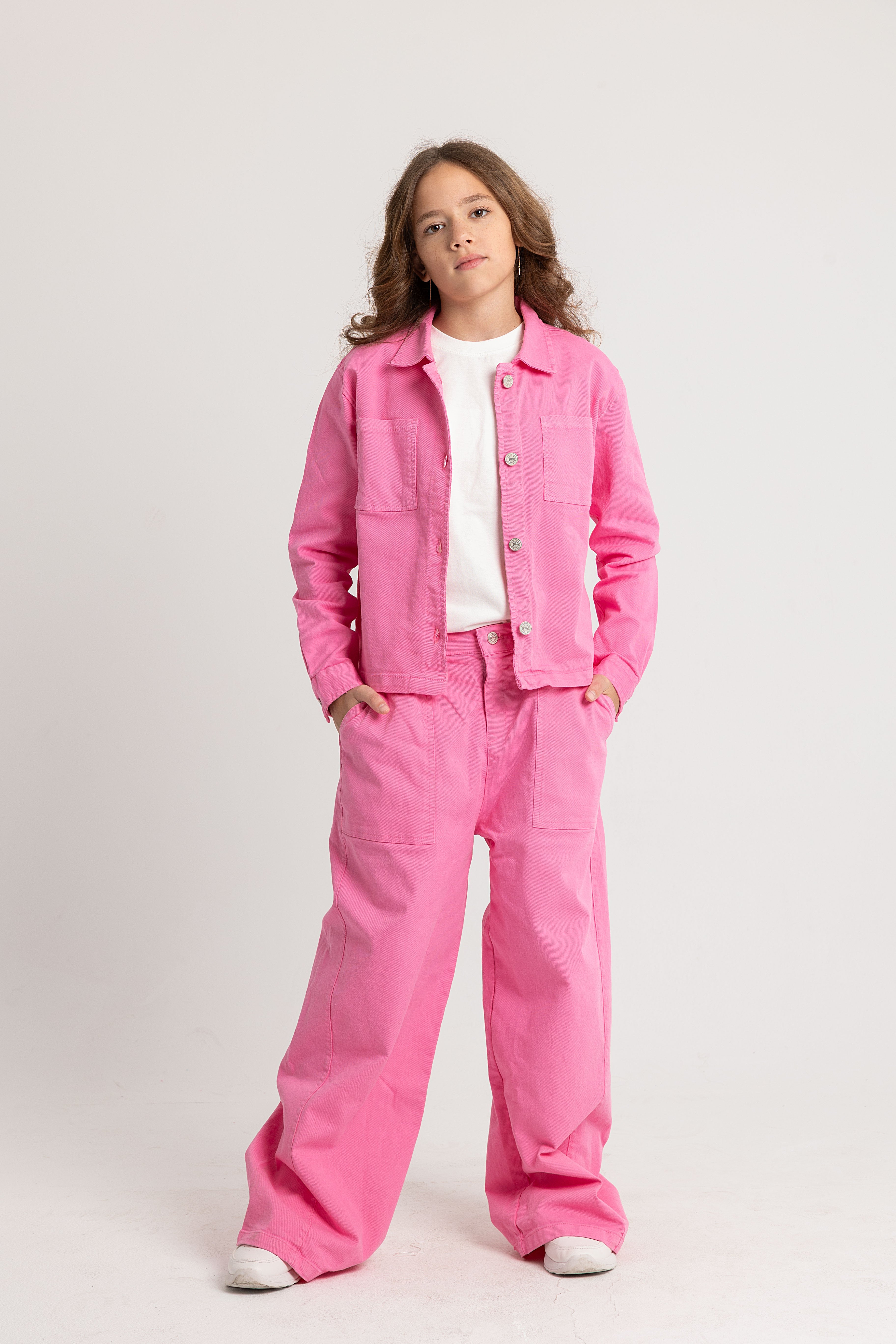 Girls Gabardine Pants – Fuchsia