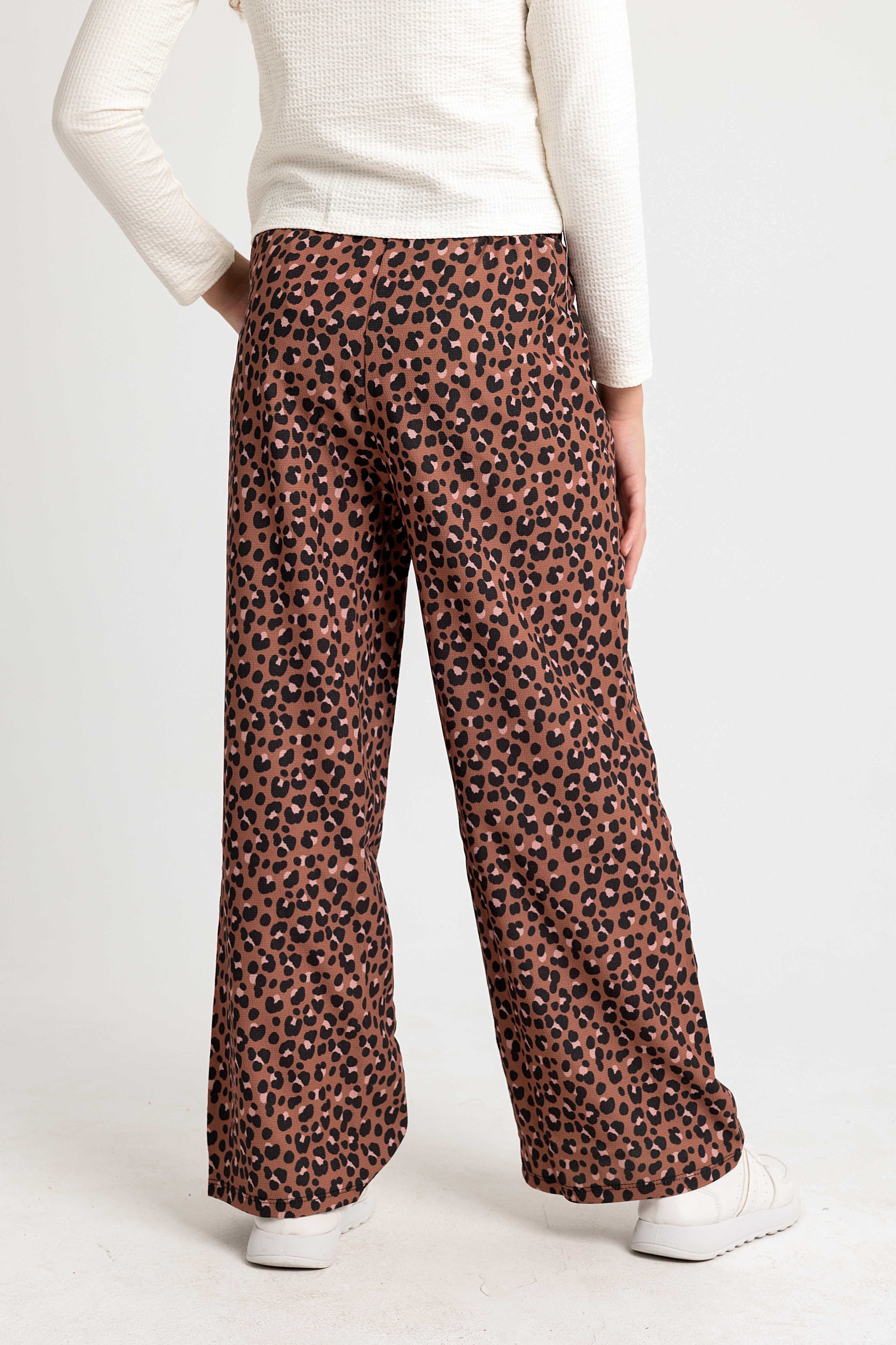 Girls Brown Leopard Pants