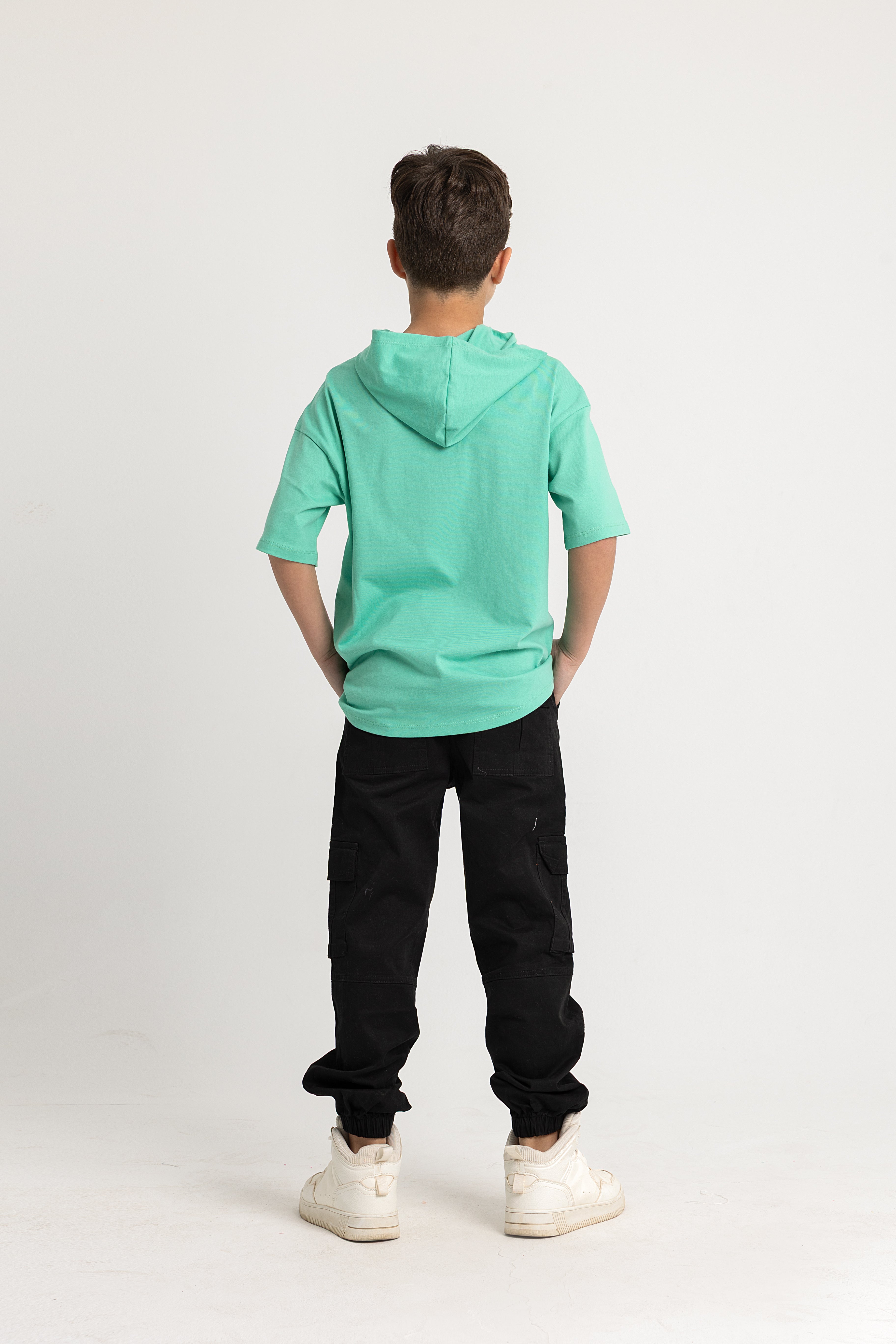Unisex Short-Sleeved Cotton Hooded T-Shirt – Mint "Stop Making Sense" Design