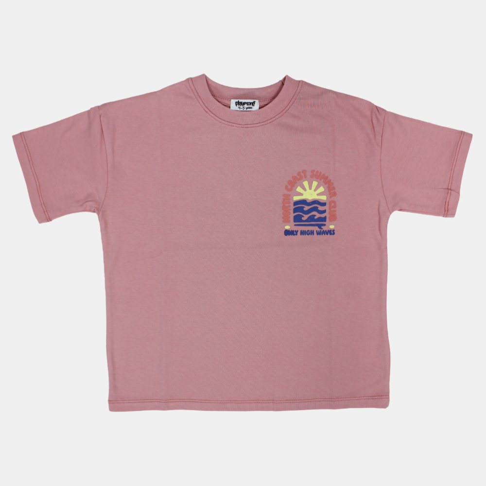 Unisex Short-Sleeved Cotton T-Shirt – Dusty Pink "North Coast Club" Design