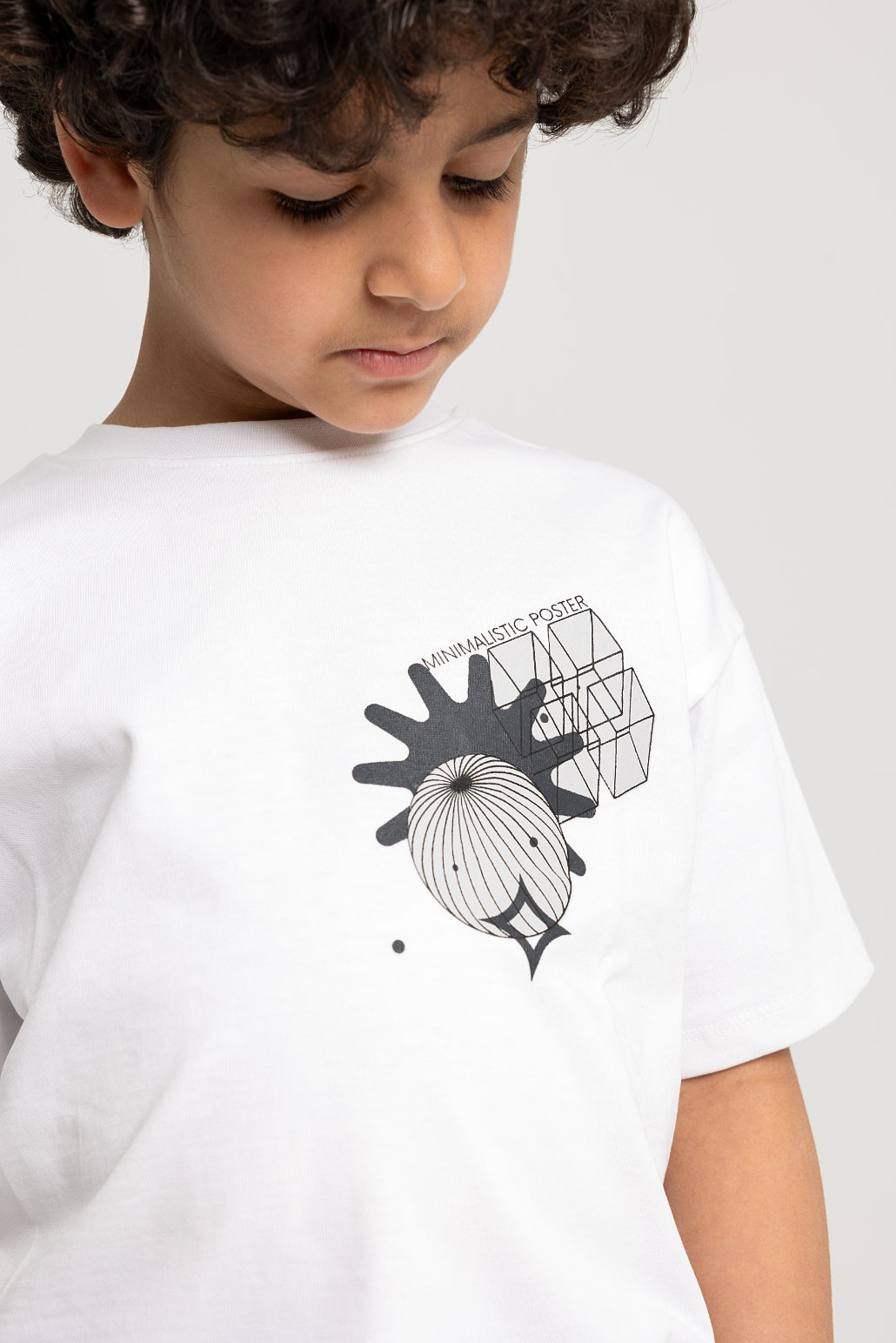 Unisex Short-Sleeved Cotton T-Shirt – White Minimalistic Poster
