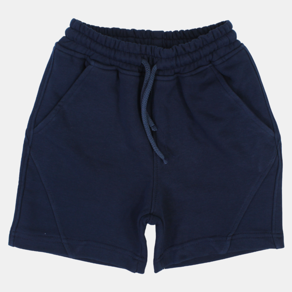Unisex Navy Cotton Shorts